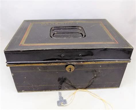 vintage metal bank box for sale 